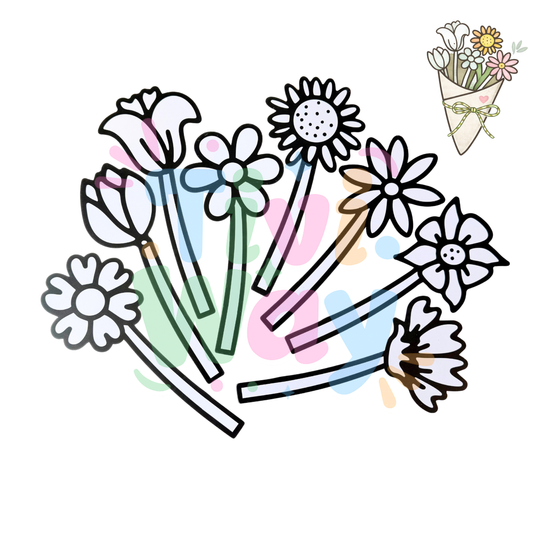 Color Your Way: Flower Edition Cardstock Cut-outs