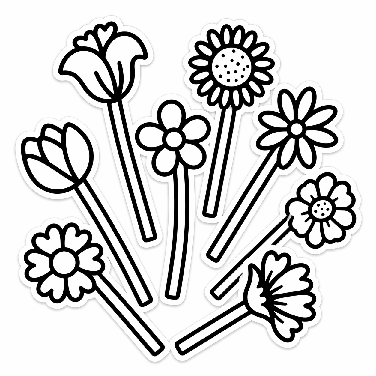 Color Your Way: Flower Edition Cardstock Cut-outs