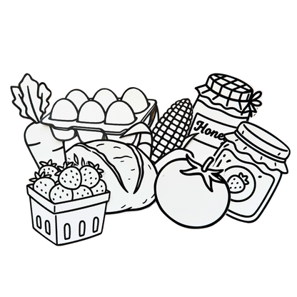 Color Your Way Farmers Market Template (PDF Only)