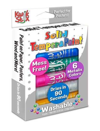 KwikStix Tempera Paint - 6 Metalix Colors