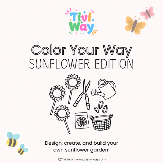 Color Your Way Sunflower Template (PDF ONLY)