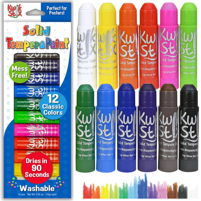 KwikStix Tempera Paint - 12 Classic Colors