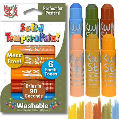 KwikStix Tempera Paint- Earth Tones 6 Colors