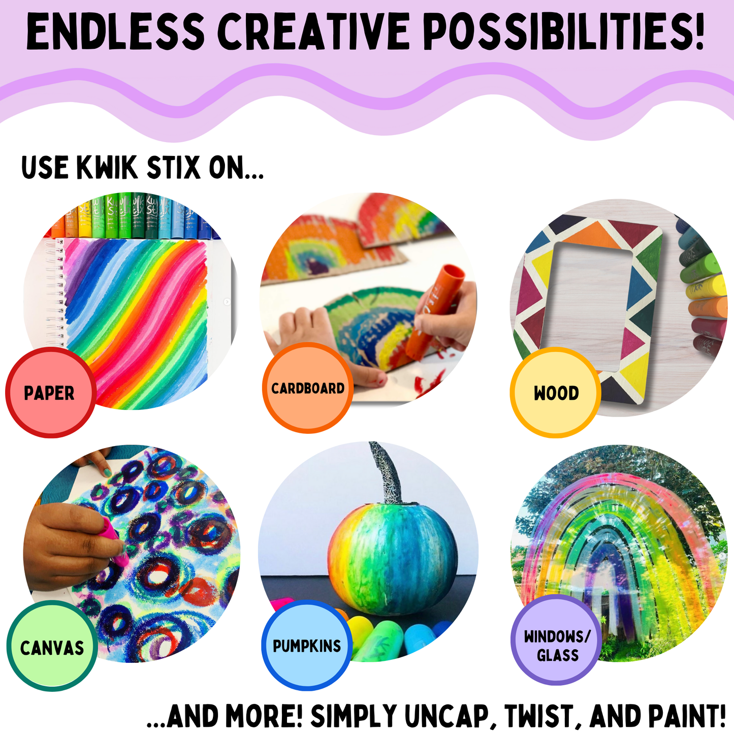 KwikStix Tempera Paint - 6 Metalix Colors