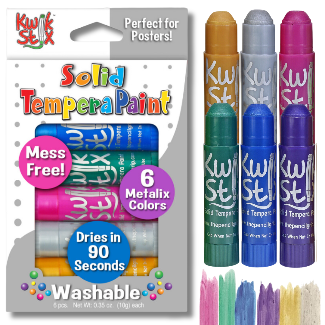 KwikStix Tempera Paint - 6 Metalix Colors