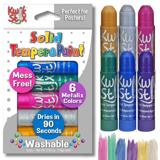 KwikStix Tempera Paint - 6 Metalix Colors