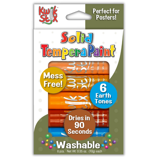KwikStix Tempera Paint- Earth Tones 6 Colors