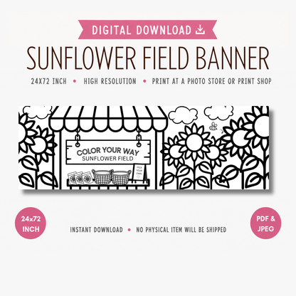 Sunflower Field Banner | Pretend Play | Digital Download