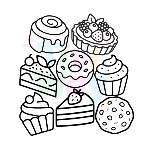 Color Your Way: Bakery Edition Cardstock Cut-outs