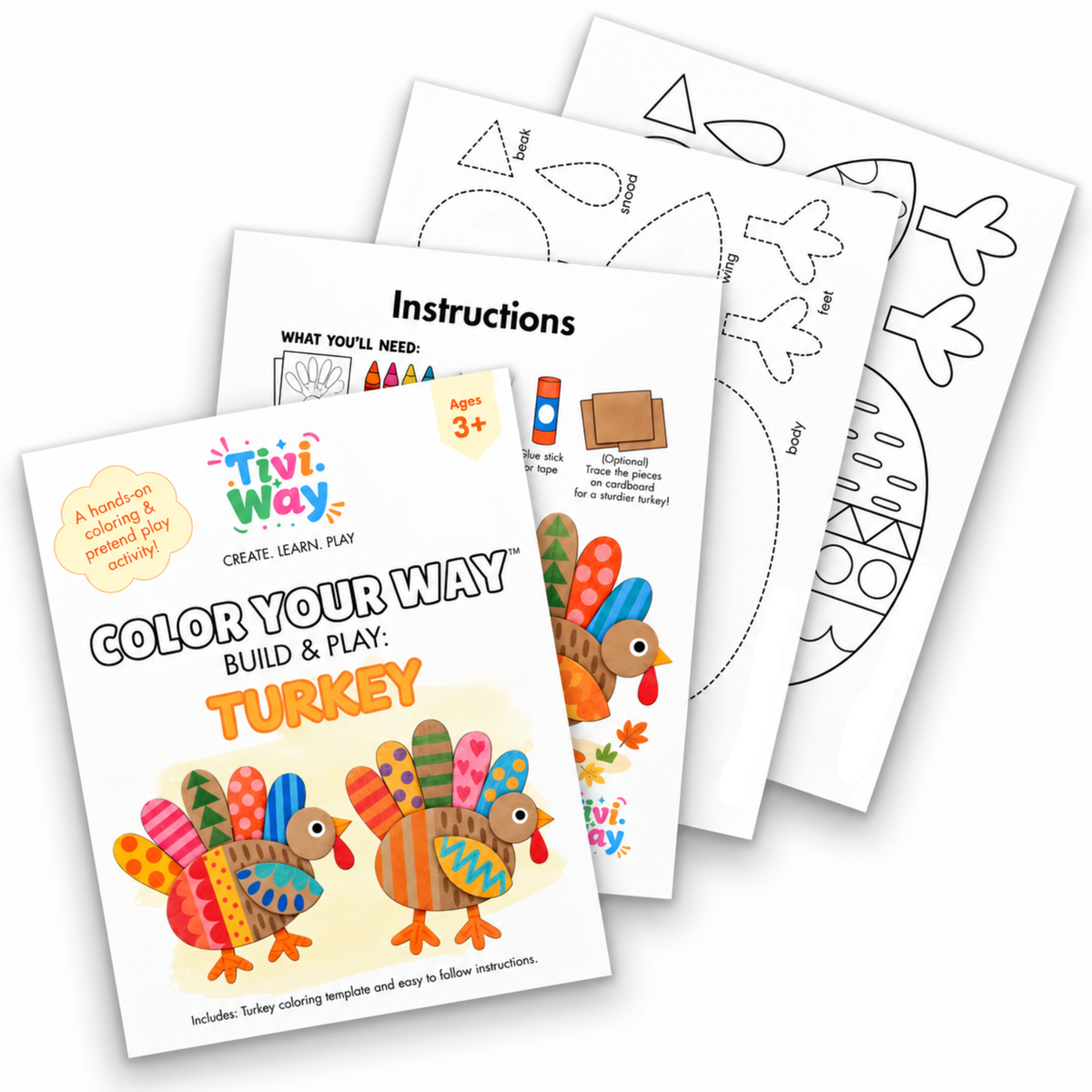 Build & Play: Turkey Template | PDF Only