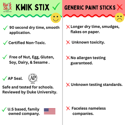 KwikStix Tempera Paint - 6 Metalix Colors